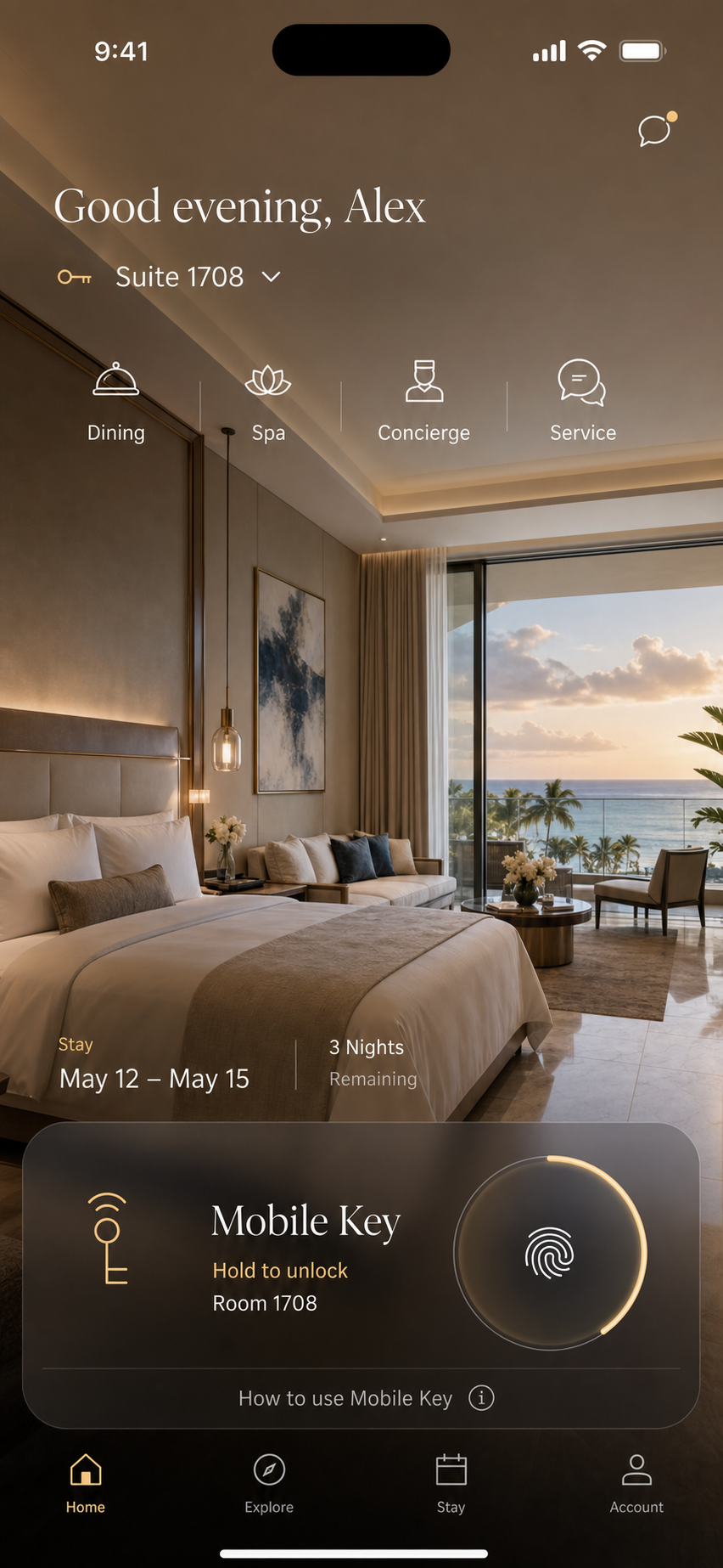 HaSuite GuestApp home screen