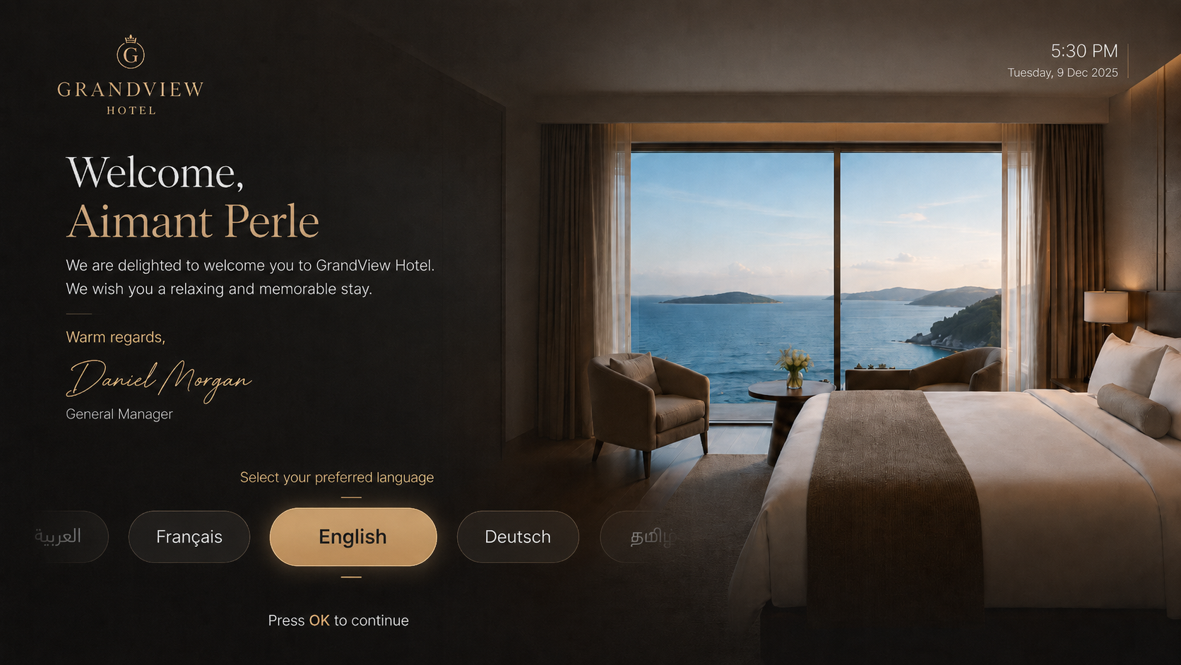 HaSuite IPTV welcome screen